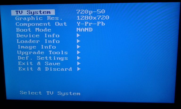 mag 254 iptv set top box bios screen
