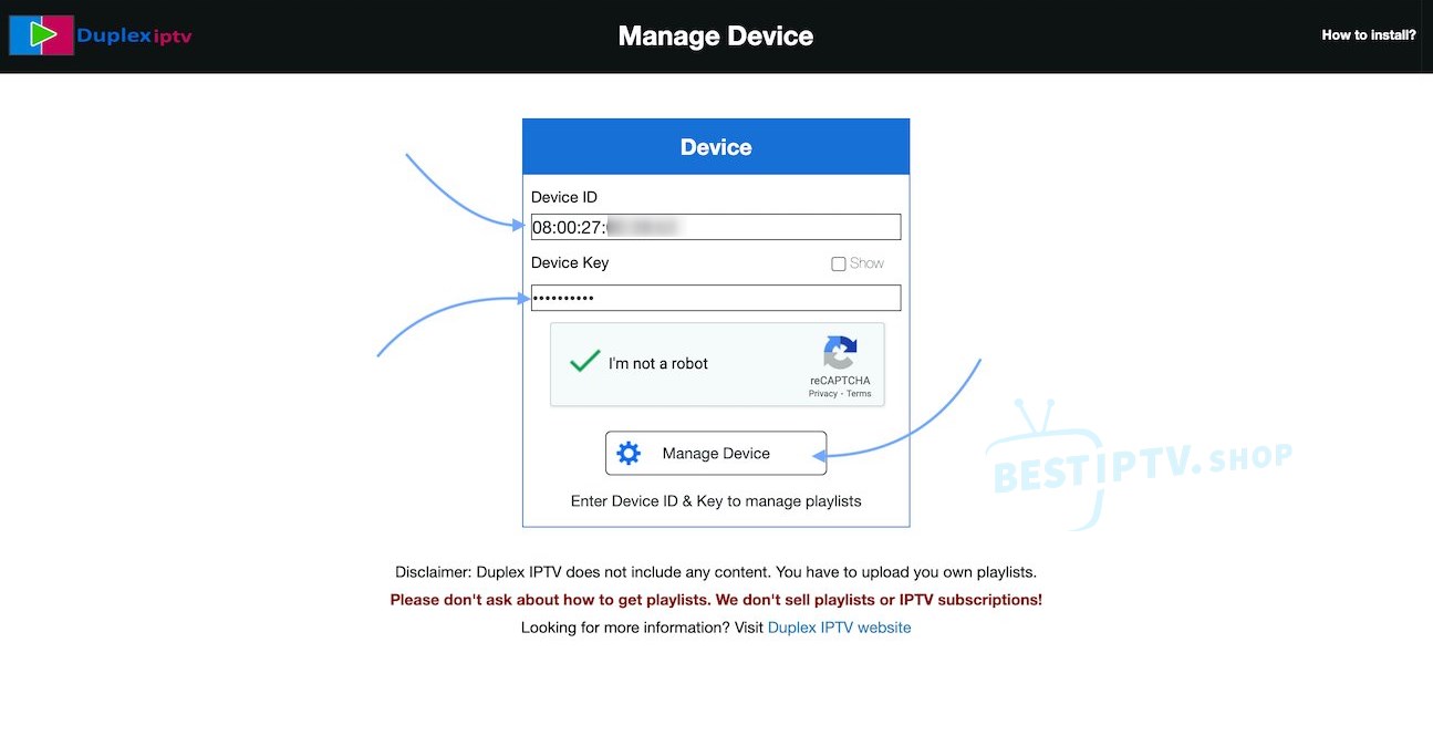 Install Duplex IPTV step 2