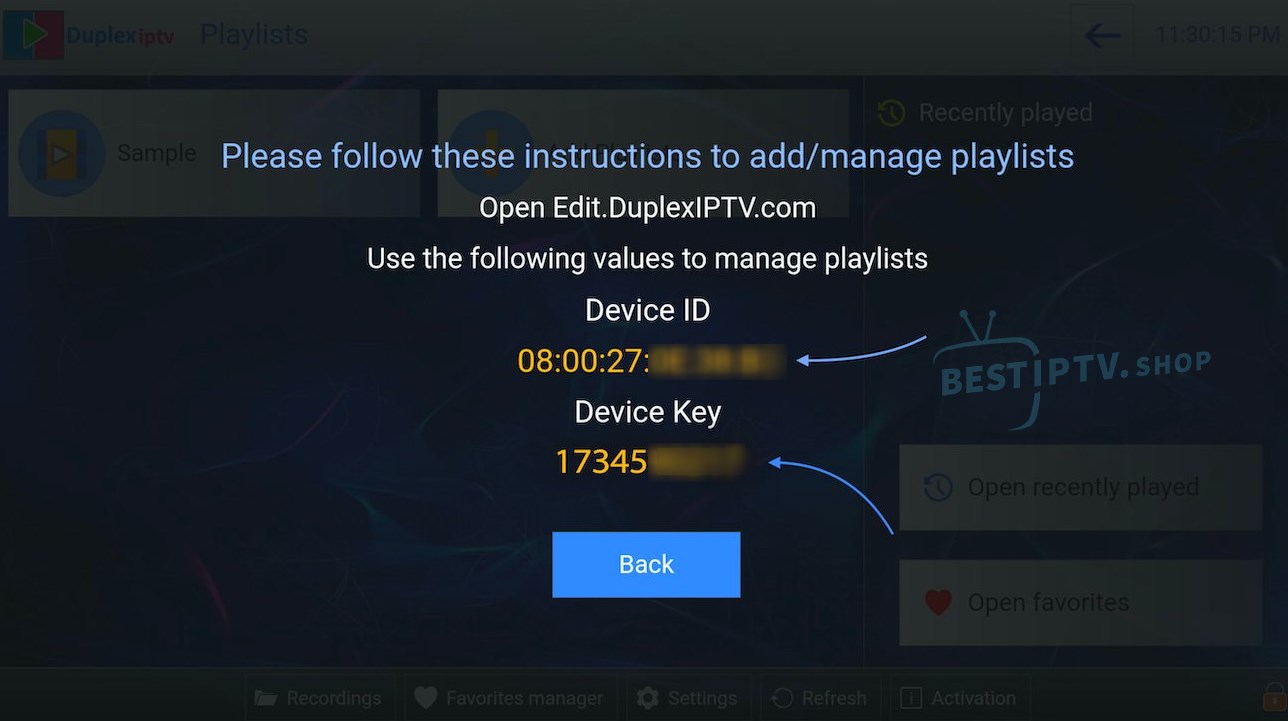 Install Duplex IPTV step 1
